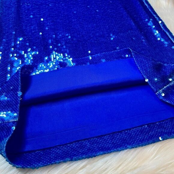 NWT Le Superbe Liza Skirt in Blue Sequin Shine - Picture 8 of 11